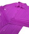 [Pre-owned] PLEATS PLEASE Pleated Shirt Cardigan   Long Sleeved Shirt   Purple PP23-JJ189 For Discount