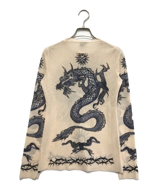 [Pre-owned] Jean Paul Gaultier FEMME Dragon & Tattoo Power Net Second Skin Cut & Sew Crew Neck Cut & Sew Hot on Sale