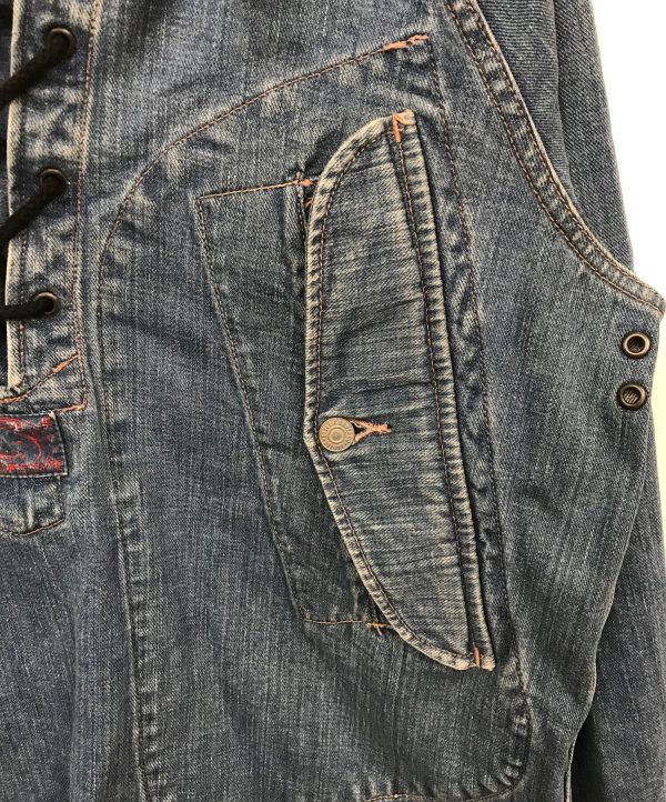 [Pre-owned] EVISU lace up denim parka Hot on Sale