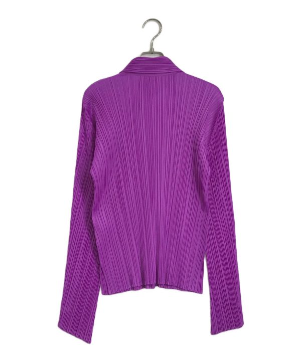 [Pre-owned] PLEATS PLEASE Pleated Shirt Cardigan   Long Sleeved Shirt   Purple PP23-JJ189 For Discount