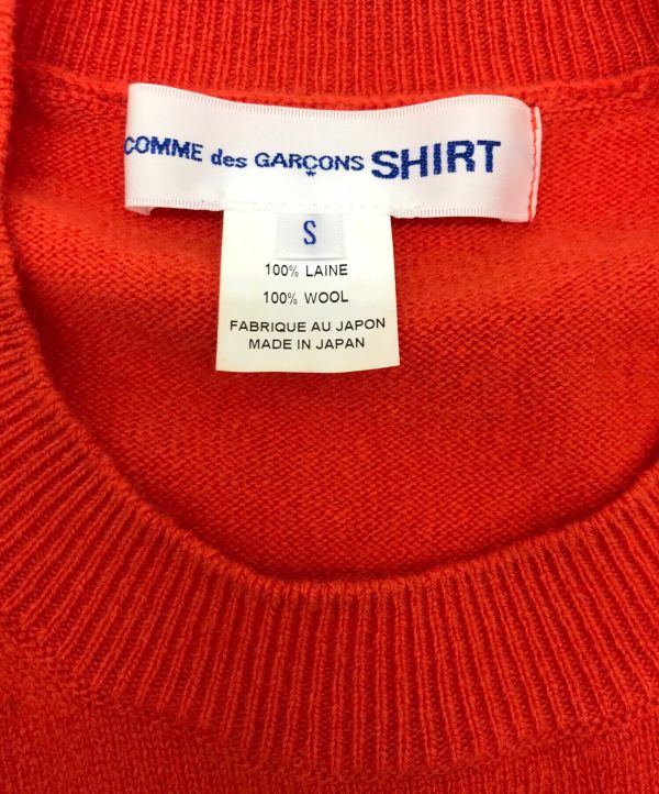 [Pre-owned] COMME des GARCONS SHIRT Oversized High Gauge Wool Crew Neck Knit FL-N008 For Sale