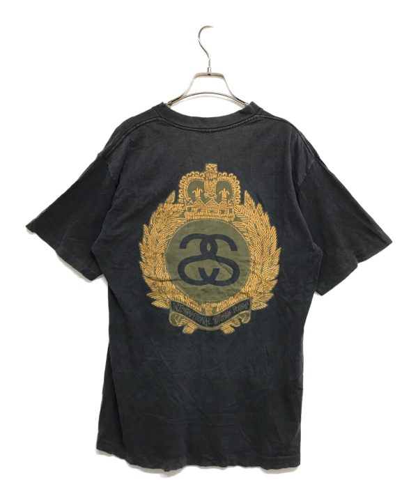 [Pre-owned] stussy SS EMBLEM TEE OLDstussy 80s black tag late Online Sale