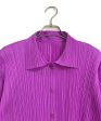 [Pre-owned] PLEATS PLEASE Pleated Shirt Cardigan   Long Sleeved Shirt   Purple PP23-JJ189 For Discount