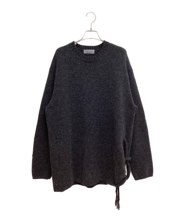 [Pre-owned] Yohji Yamamoto pour homme 23AW SIDE STRING DETAIL CREW NECK KNIT HJ-K05-193 Online now