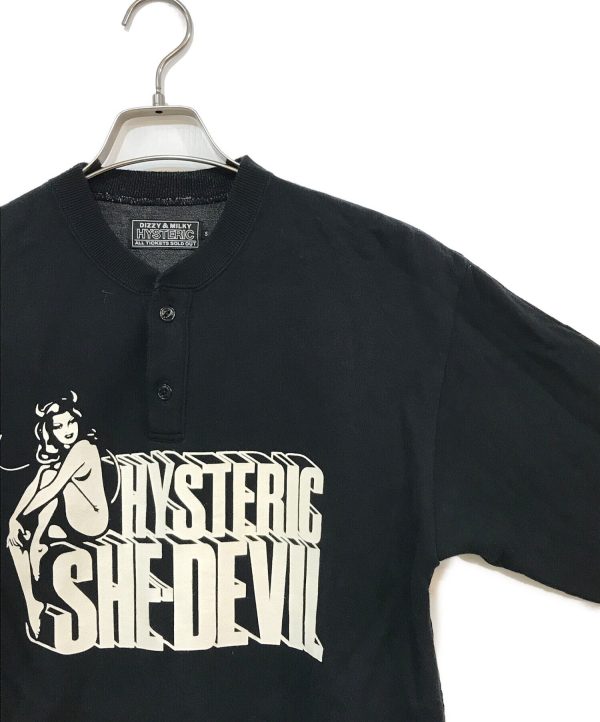 [Pre-owned] Hysteric Glamour SHE DEVIL Remake Henley Neck Sweatshirt 02223AH04 For Cheap