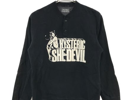 [Pre-owned] Hysteric Glamour SHE DEVIL Remake Henley Neck Sweatshirt 02223AH04 For Cheap