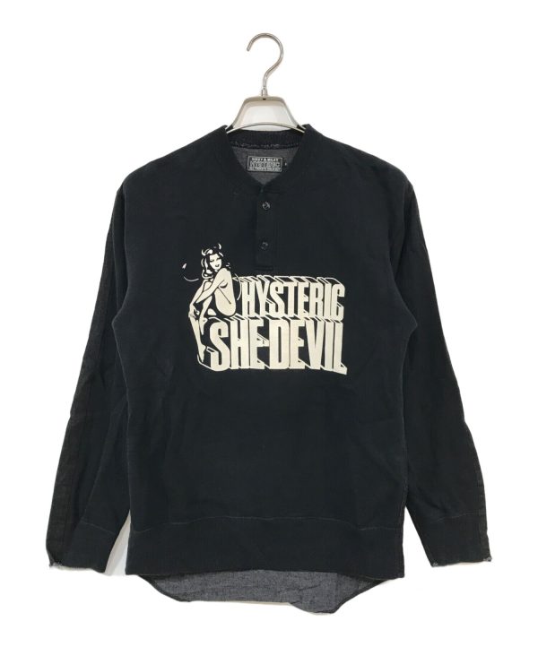 [Pre-owned] Hysteric Glamour SHE DEVIL Remake Henley Neck Sweatshirt 02223AH04 For Cheap