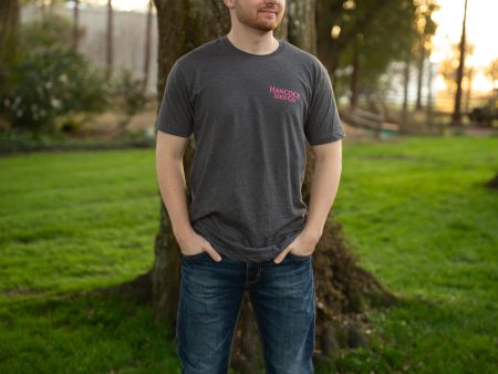 Hancock Harvest Charcoal Grey with Pink Short Sleeve T-Shirt Supply