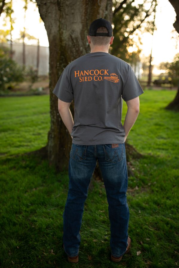 Hancock Original Charcoal Grey with Orange Short Sleeve T-Shirt Hot on Sale