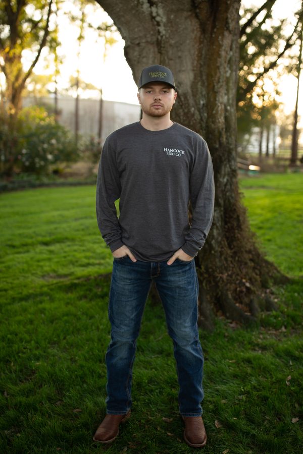 Hancock Original Charcoal Grey with White Long Sleeve T-Shirt Supply