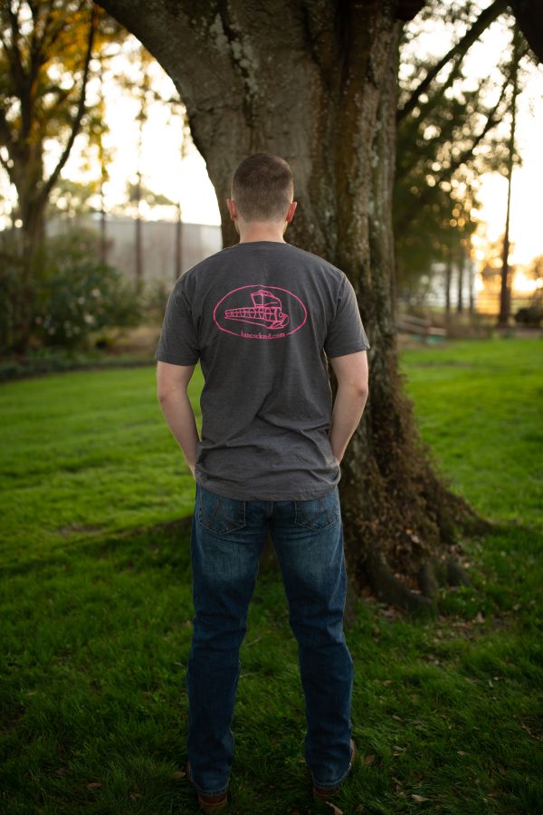 Hancock Harvest Charcoal Grey with Pink Short Sleeve T-Shirt Supply