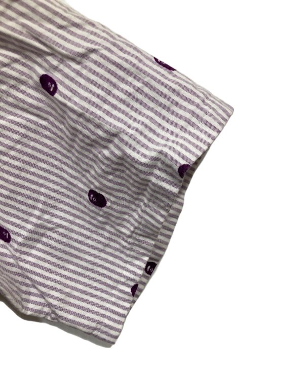 [Pre-owned] A BATHING APE S S striped shirt with allover monkey pattern Online now