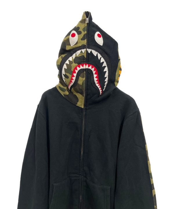 [Pre-owned] A BATHING APE 1st camo green × black sleeve switching shark parka Cheap