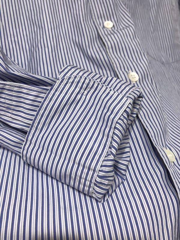 [Pre-owned] COMME des GARCONS HOMME Cotton Stripe Mix Band Collar L S Shirt HI-B007 Fashion