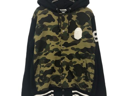 [Pre-owned] A BATHING APE Camo Pattern Sweat Varsity Jacket 001LJA801003X Cheap