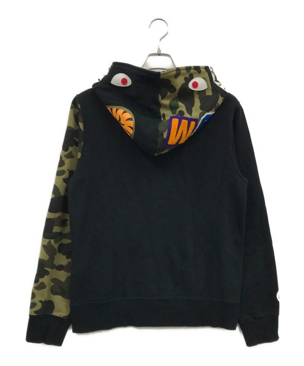 [Pre-owned] A BATHING APE 1st camo green × black sleeve switching shark parka Cheap