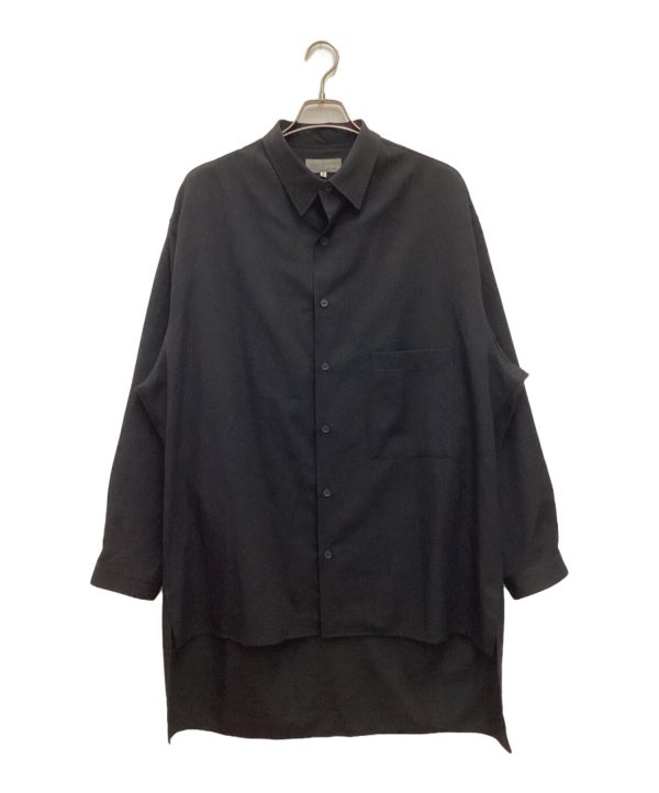 [Pre-owned] Yohji Yamamoto pour homme Wrinkled gaber front-back blouse, wool HN-B34-100 Online now