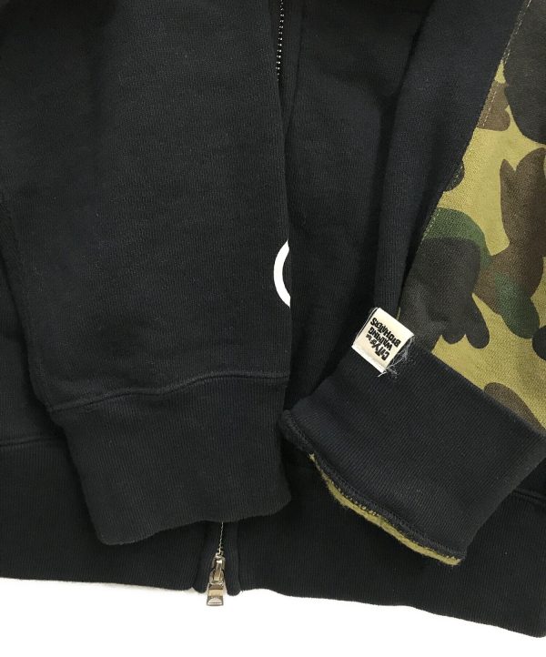 [Pre-owned] A BATHING APE 1st camo green × black sleeve switching shark parka Cheap