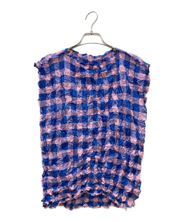 [Pre-owned] me ISSEY MIYAKE gingham check blouse MI32FR631 Online