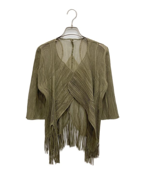 [Pre-owned] PLEATS PLEASE Fringe Mesh Lace Cardigan PP93-J0565 Supply