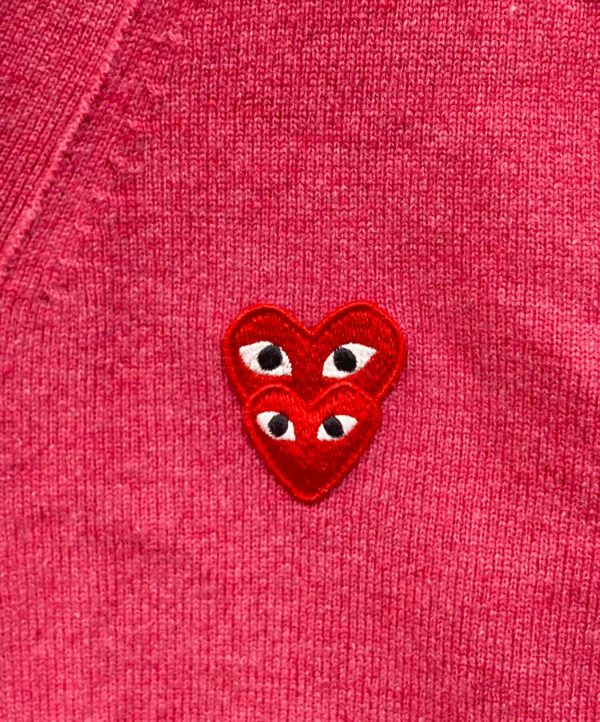 [Pre-owned] PLAY COMME des GARCONS DOUBLE RED HEART MENS V NECK CARDIGAN AZ-N076 Supply