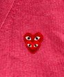 [Pre-owned] PLAY COMME des GARCONS DOUBLE RED HEART MENS V NECK CARDIGAN AZ-N076 Supply